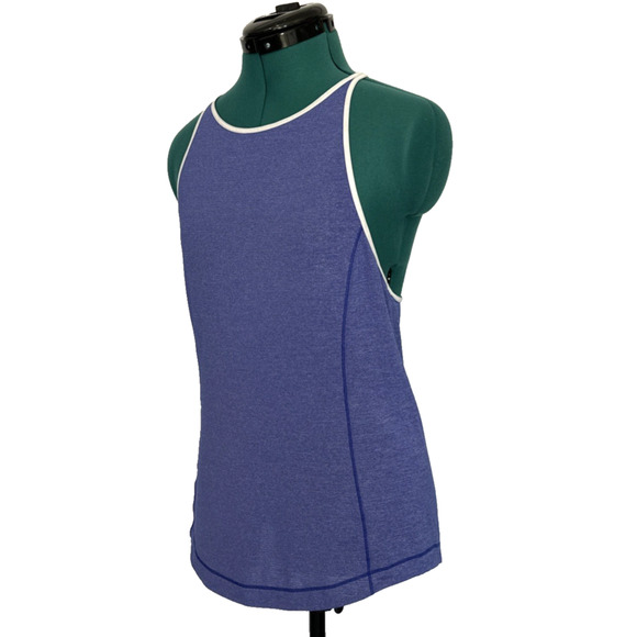 Lululemon Women’s Time To Sweat Tank Top My Race My Pace Running Gym Blue Size 6 - Picture 1 of 8